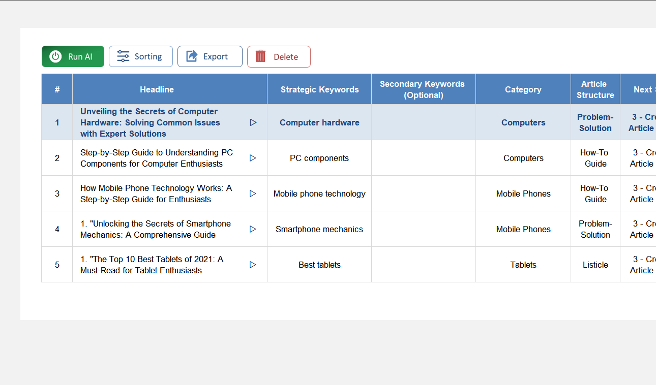 AI Blog Article Generator Excel Template Default Image thumbnail image