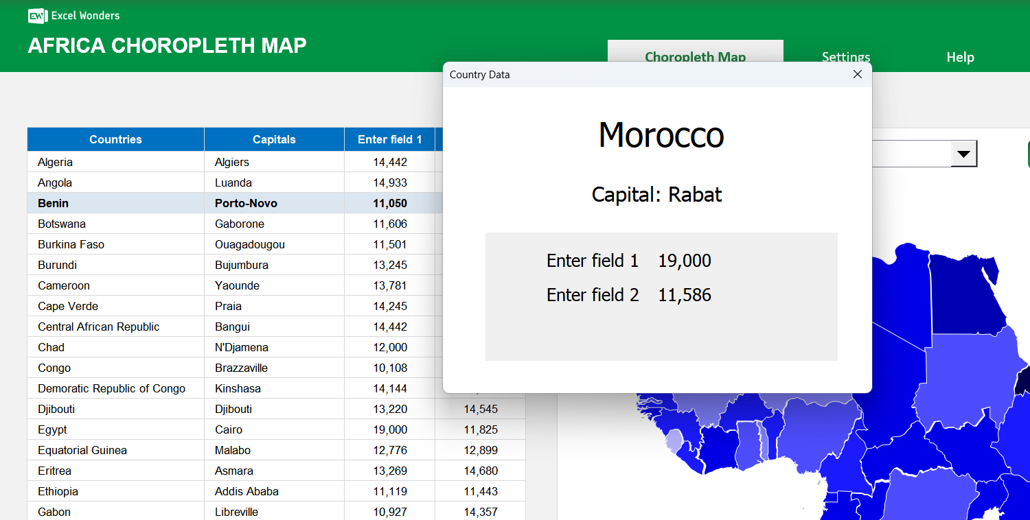 Africa Choropleth Map Excel Template Image 4