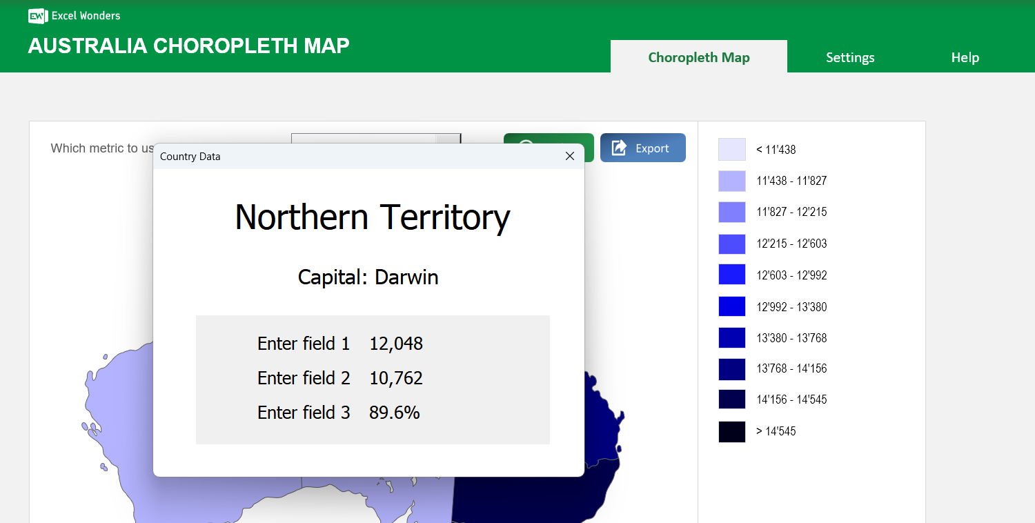 Australia Choropleth Map Excel Template Image 3