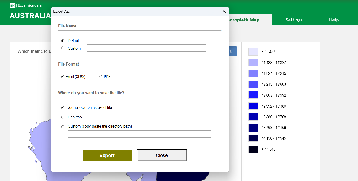 Australia Choropleth Map Excel Template Image 4
