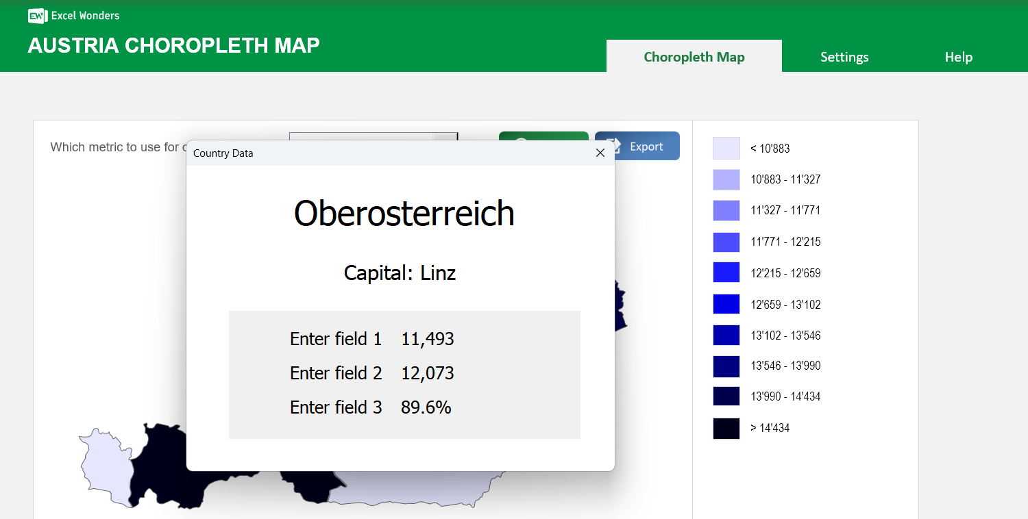 Austria Choropleth Map Excel Template Image 3