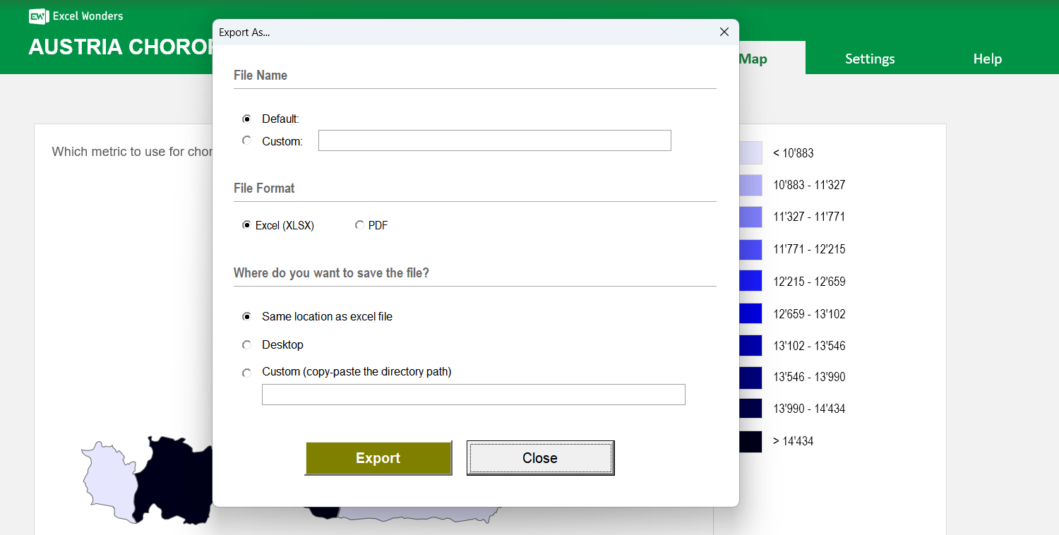 Austria Choropleth Map Excel Template Image 5