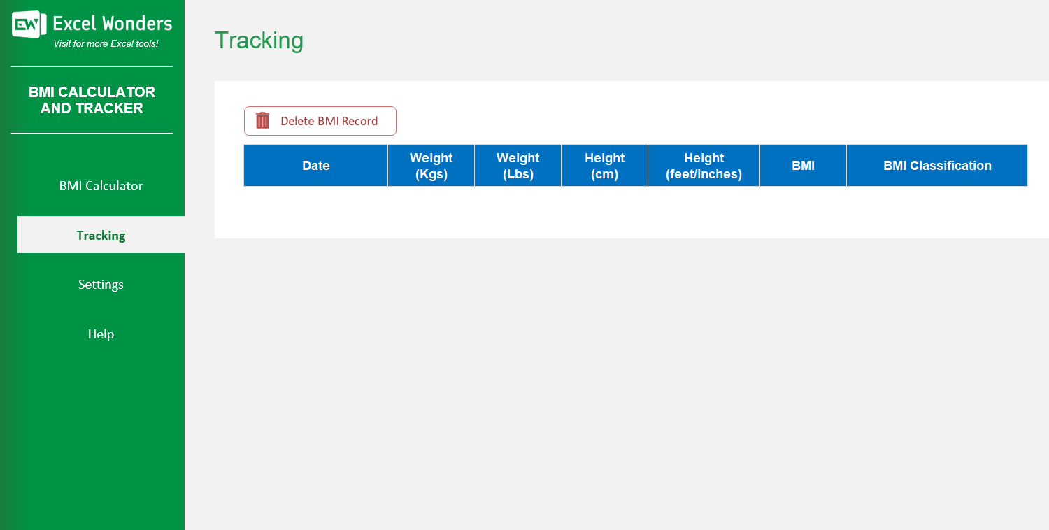 BMI Calculator and Tracker Excel Template Image 5