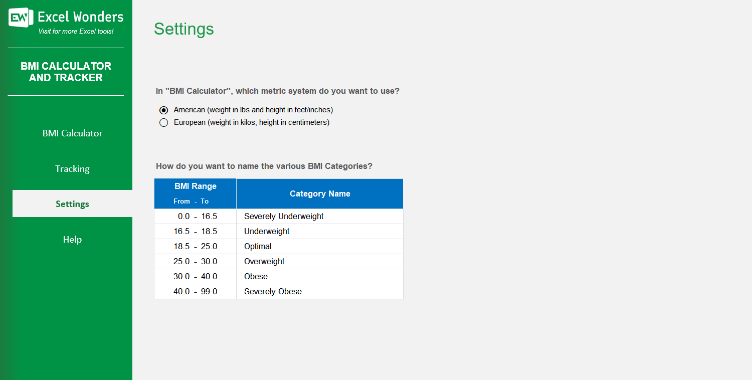 BMI Calculator and Tracker Excel Template Image 6