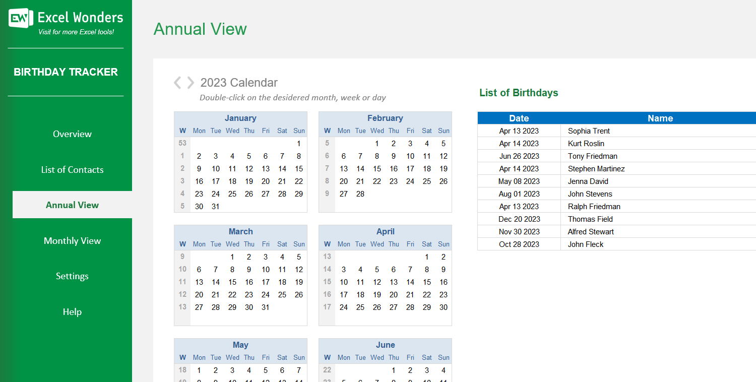 birthday-tracking-excel-template main image