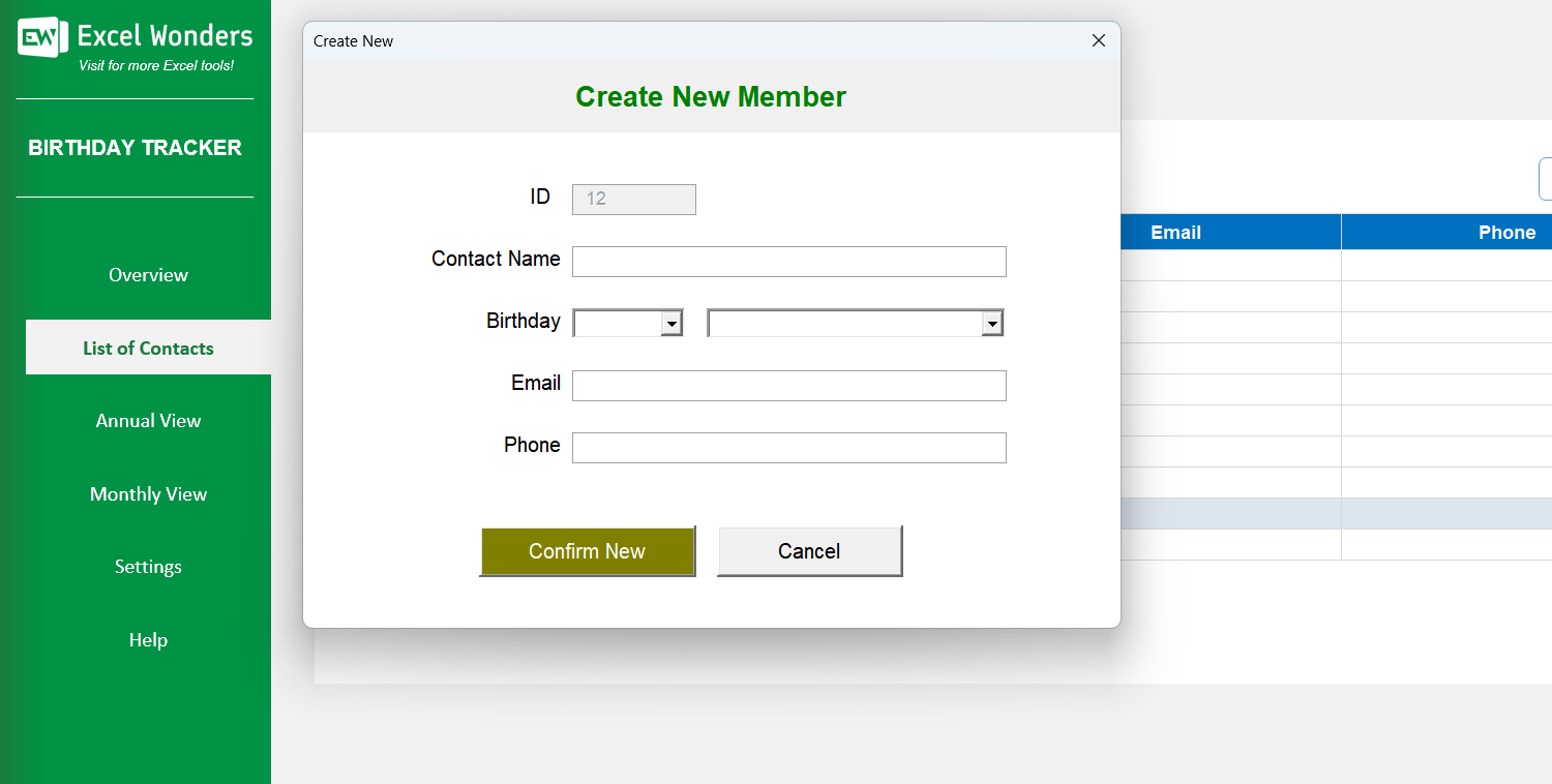 Birthday Tracking Excel Template Image 6