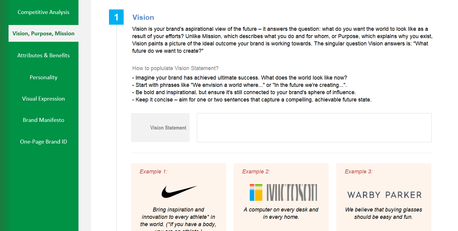 Brand Strategy Excel Template Image 4