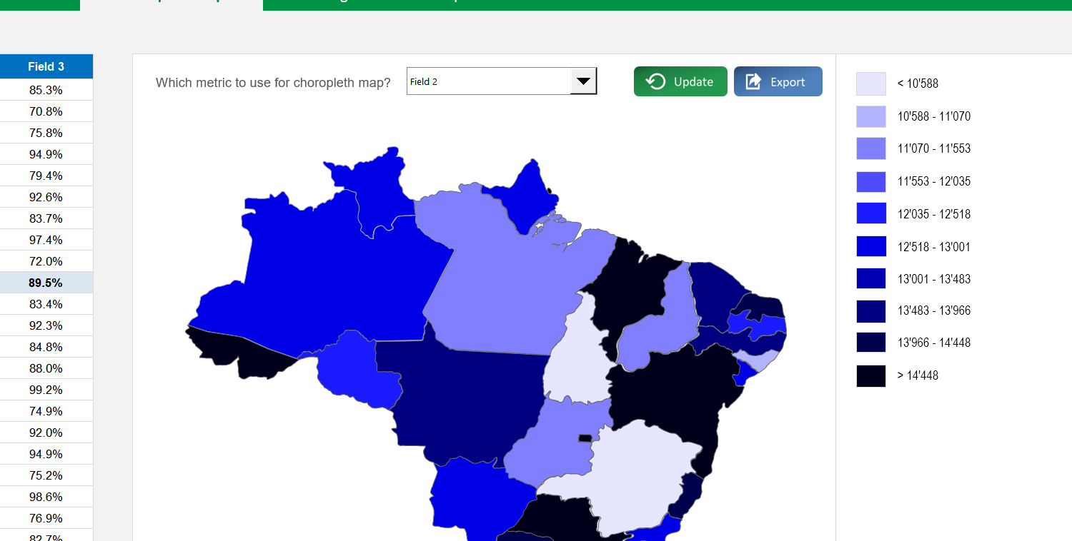 Brazil Choropleth Map Excel Template Image 3