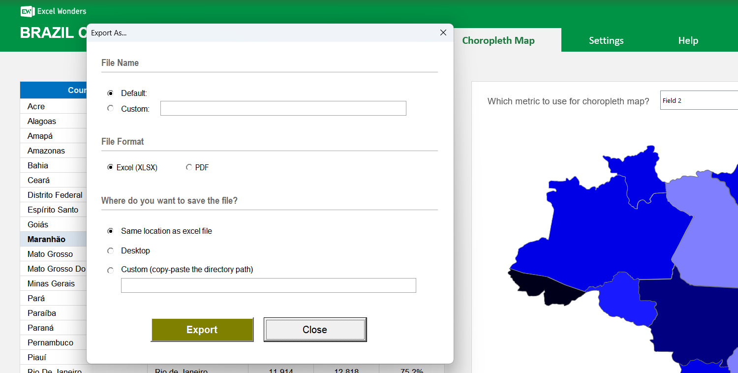 Brazil Choropleth Map Excel Template Image 5
