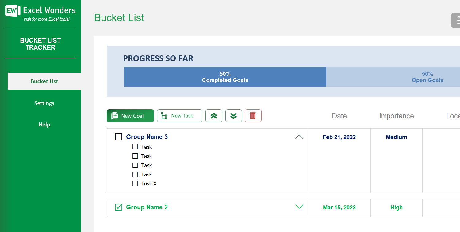 bucket-list-tracking-excel-template main image