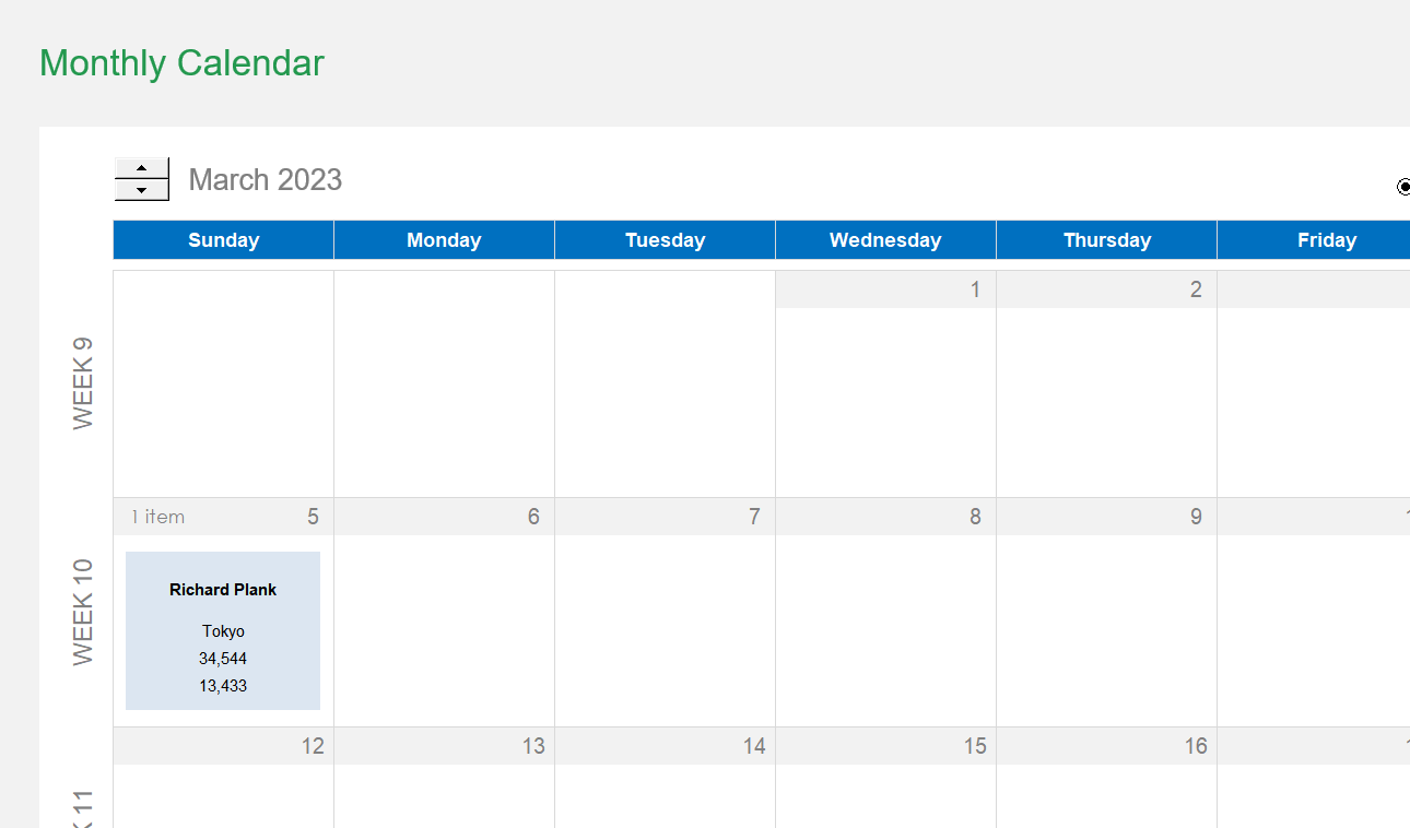 Calendar Excel Template Default Image thumbnail image