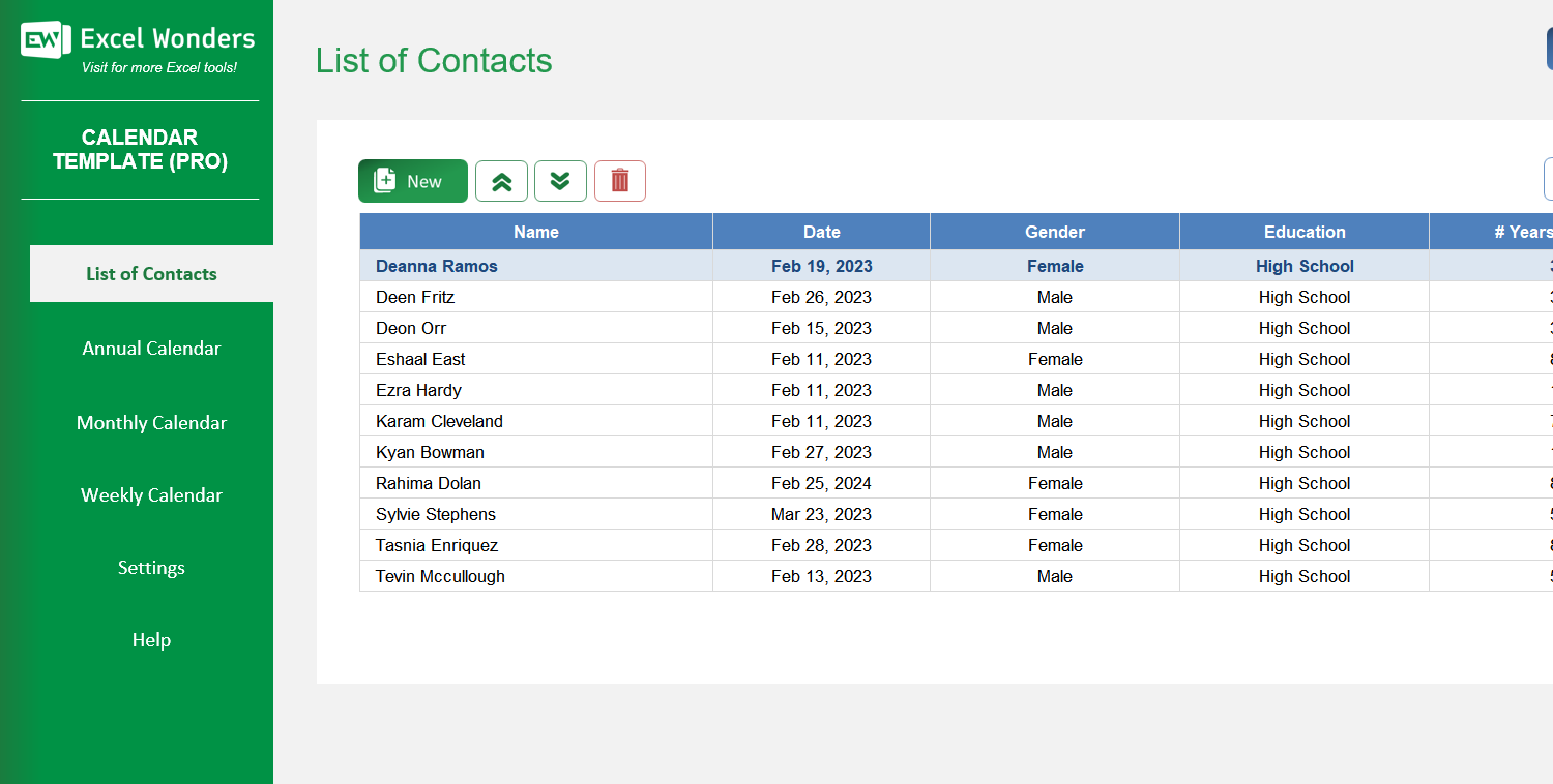 Calendar Pro Excel Template Image 6