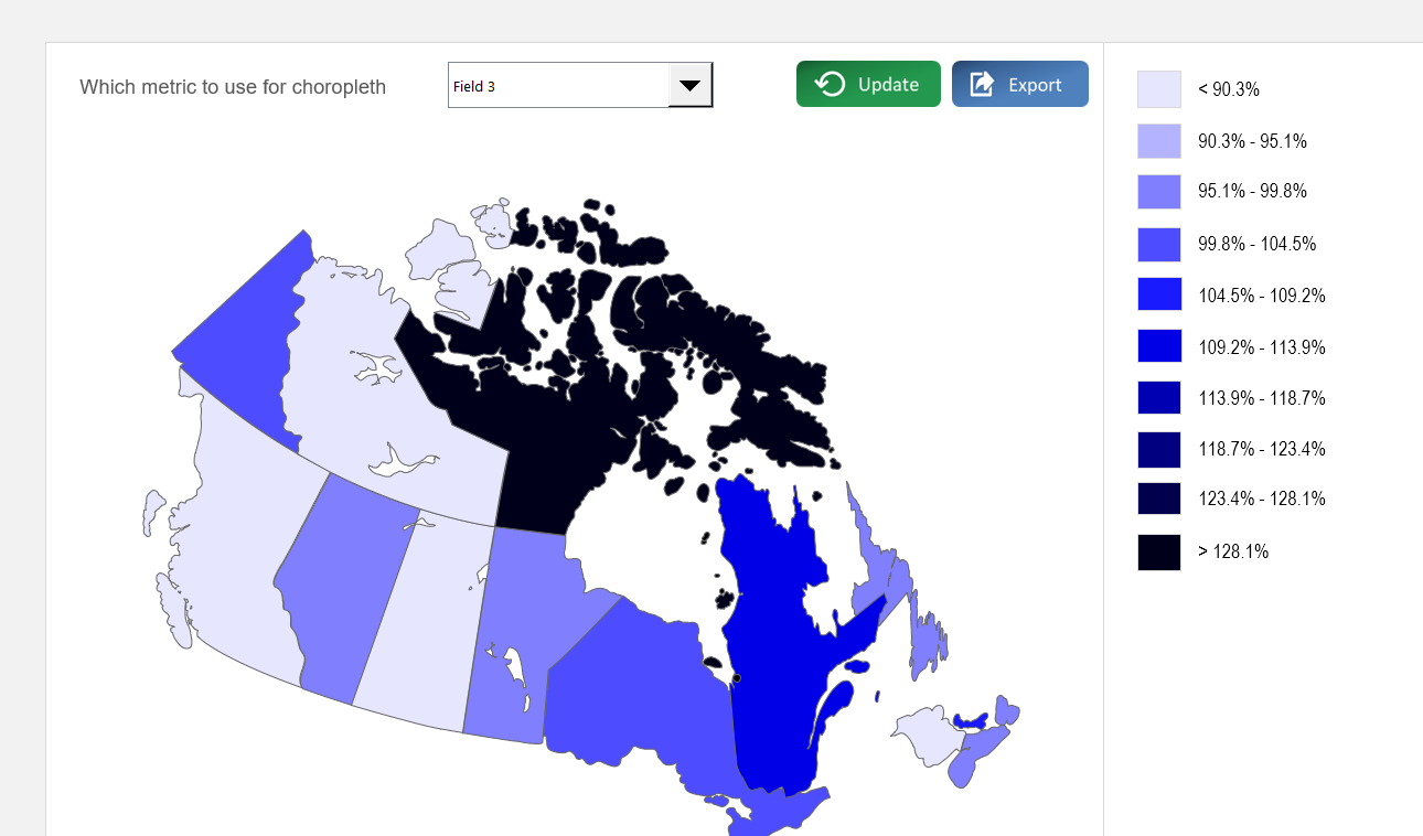 Canada Choropleth Map Excel Template Default Image thumbnail image