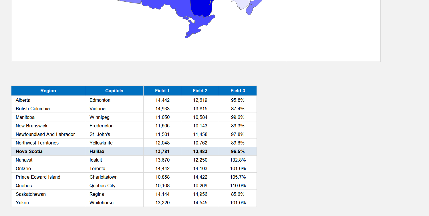 Canada Choropleth Map Excel Template Image 4