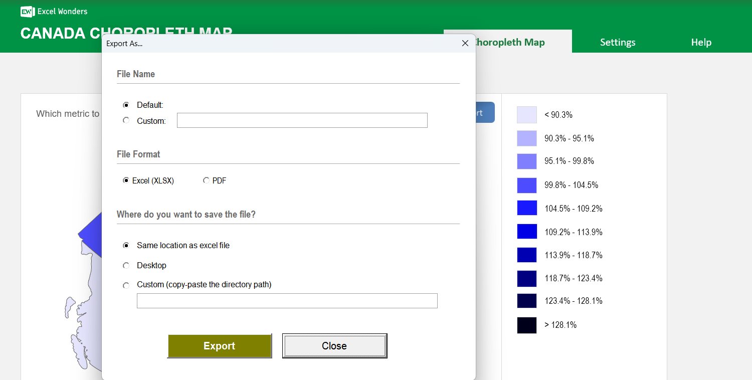Canada Choropleth Map Excel Template Image 5