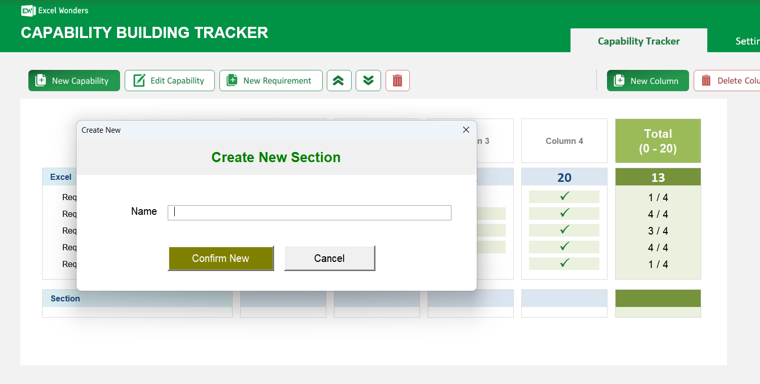 Capability Building Tracker Excel Template Image 4