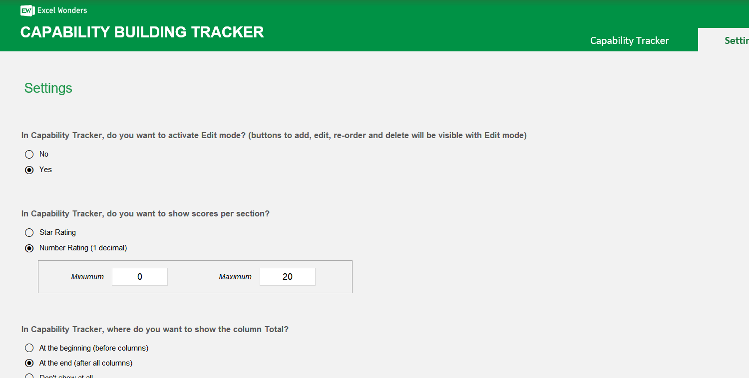 Capability Building Tracker Excel Template Image 5