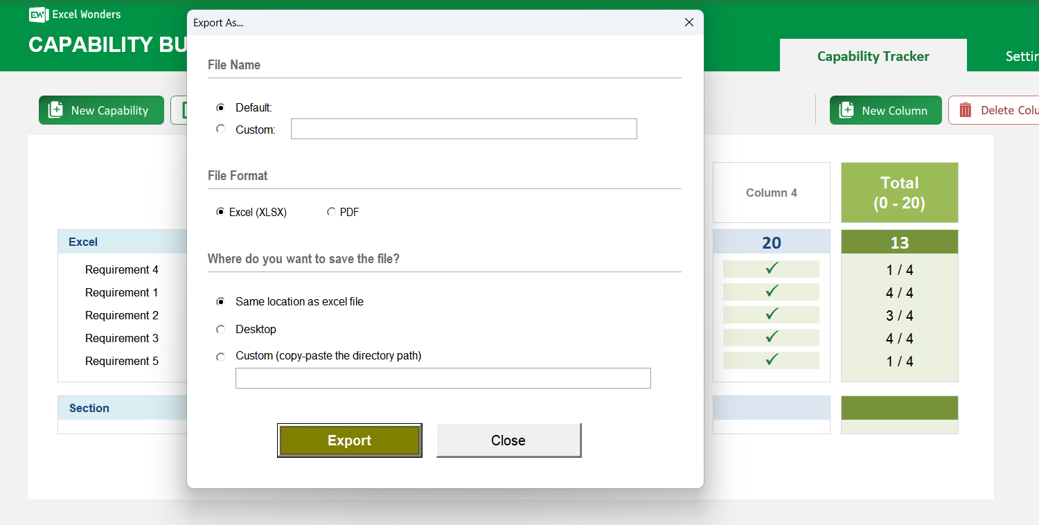Capability Building Tracker Excel Template Image 6