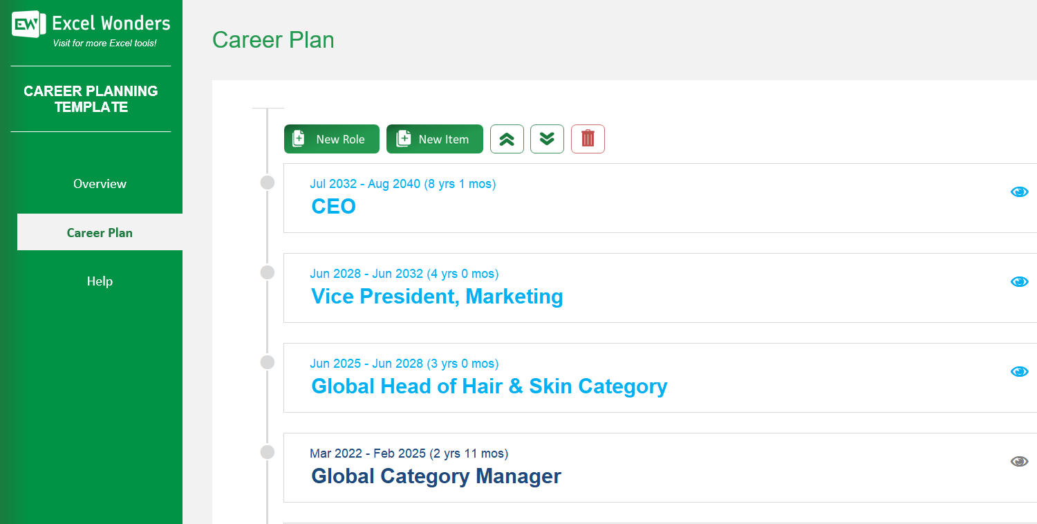 career-planning-excel-template main image