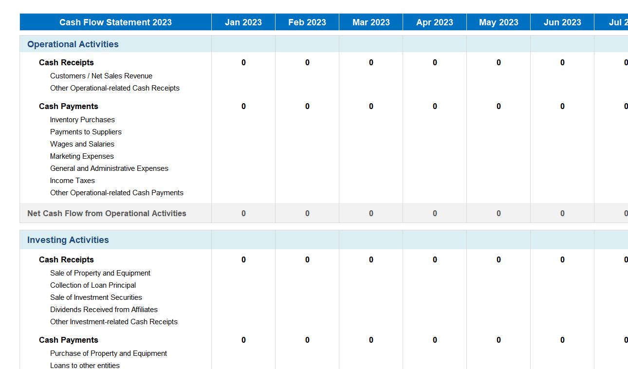 Cash Flow Statement Excel Template Default Image thumbnail image