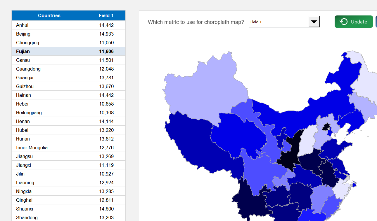China Choropleth Map Excel Template Default Image thumbnail image