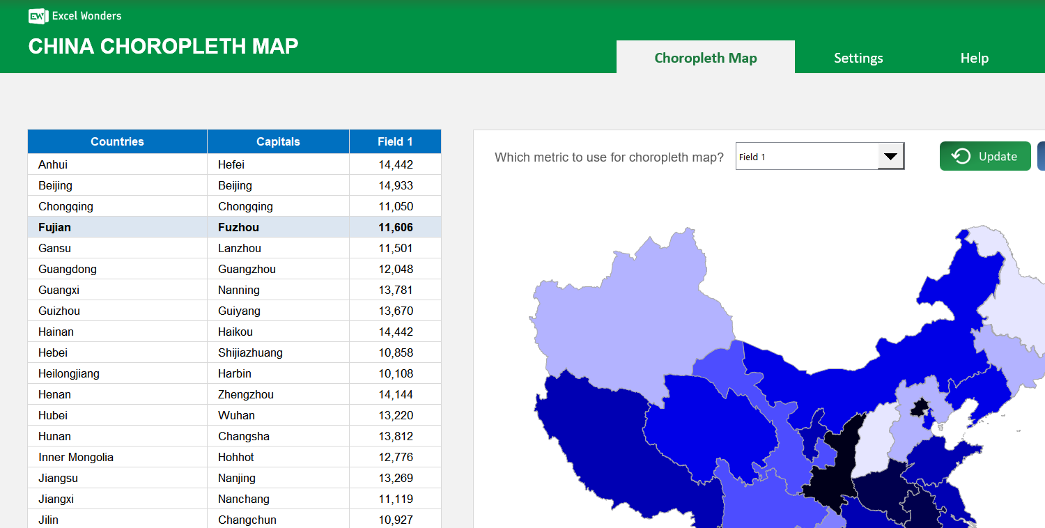 china-choropleth-map-excel-template main image