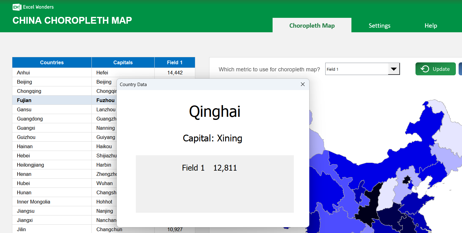 China Choropleth Map Excel Template Image 3