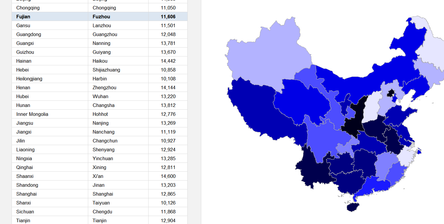 China Choropleth Map Excel Template Image 4