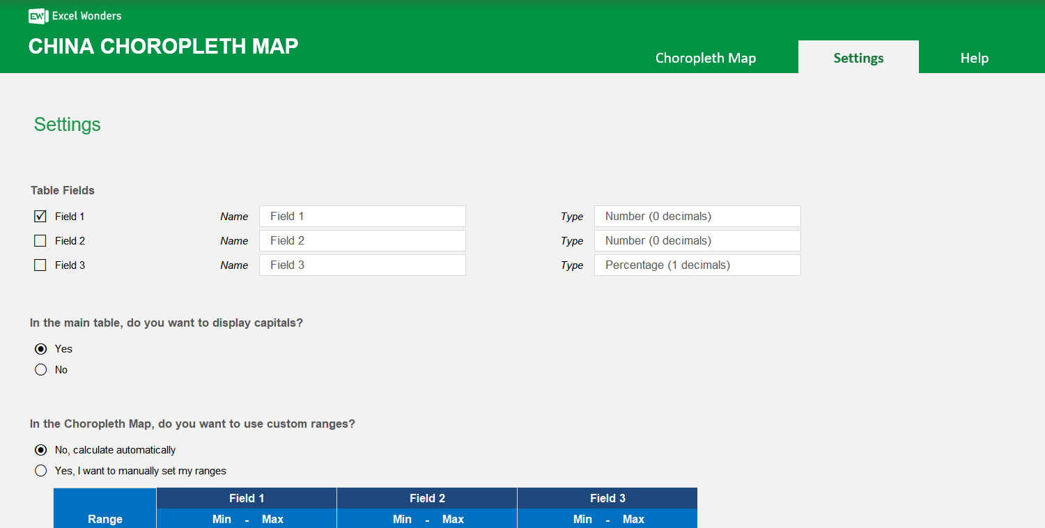 China Choropleth Map Excel Template Image 6