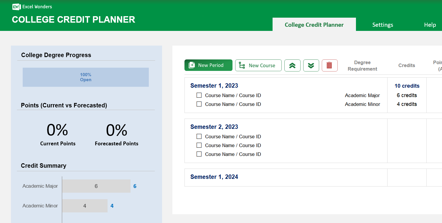college-credit-planning-excel-template main image