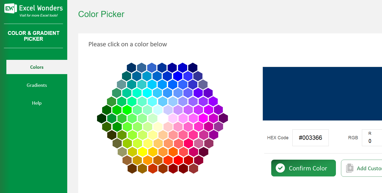 Color and Gradient Picker Excel Template Image 3