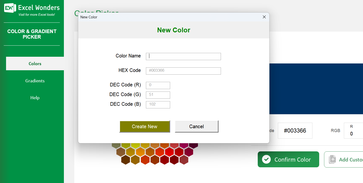 Color and Gradient Picker Excel Template Image 4