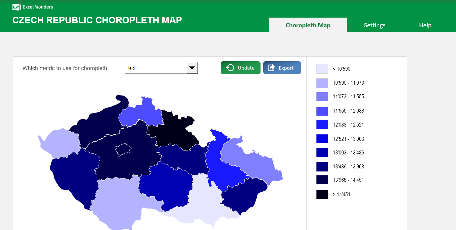 czech-republic-choropleth-map-excel-template main image