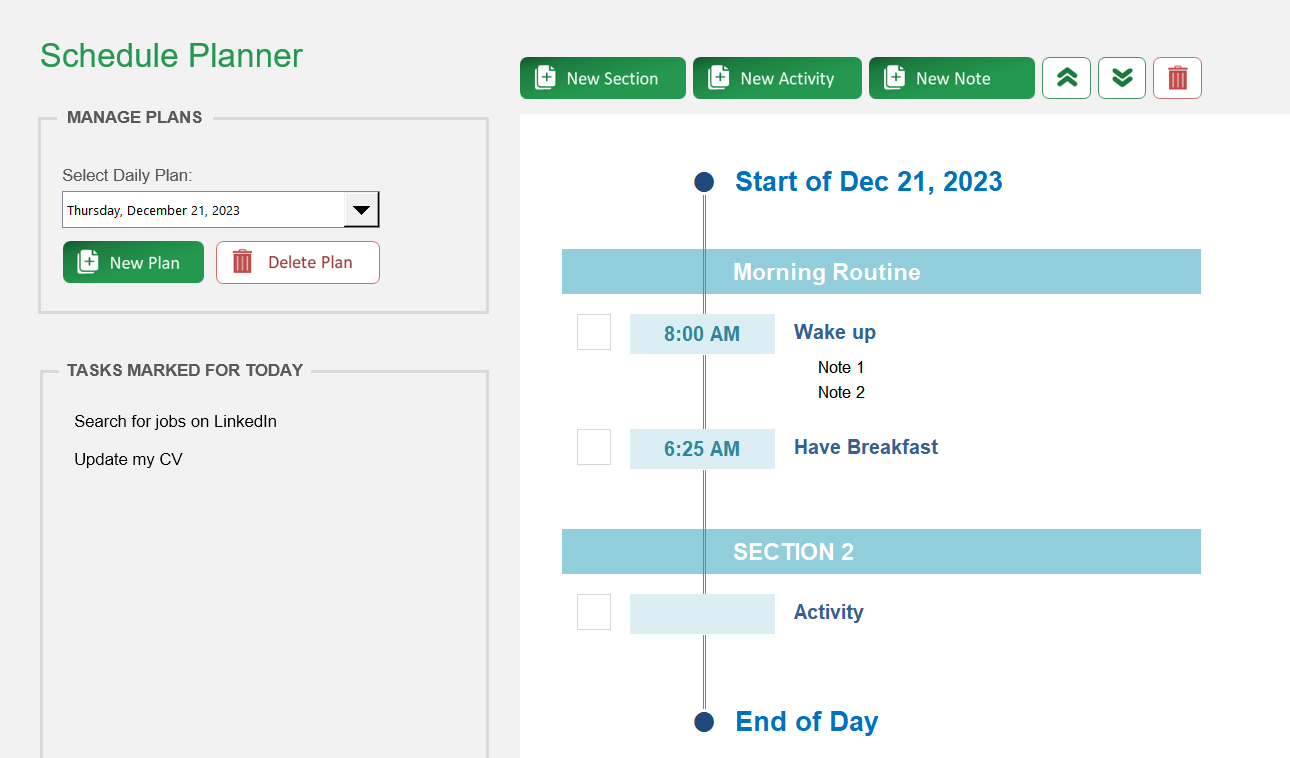 Daily Schedule Planner Excel Template Default Image thumbnail image