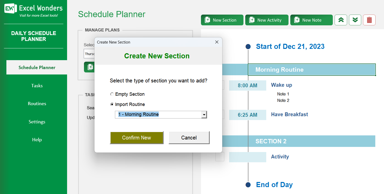 Daily Schedule Planner Excel Template Image 3