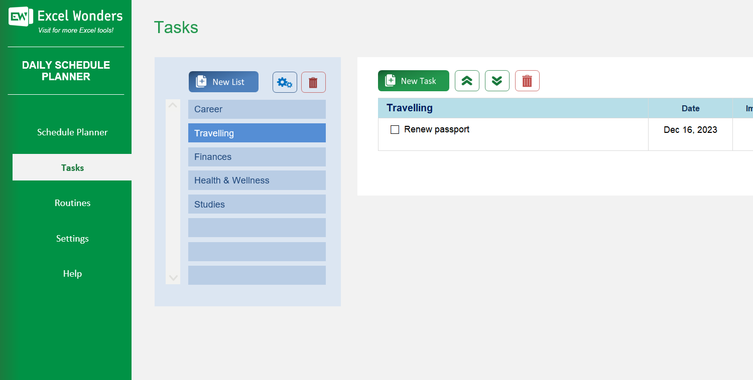 Daily Schedule Planner Excel Template Image 4