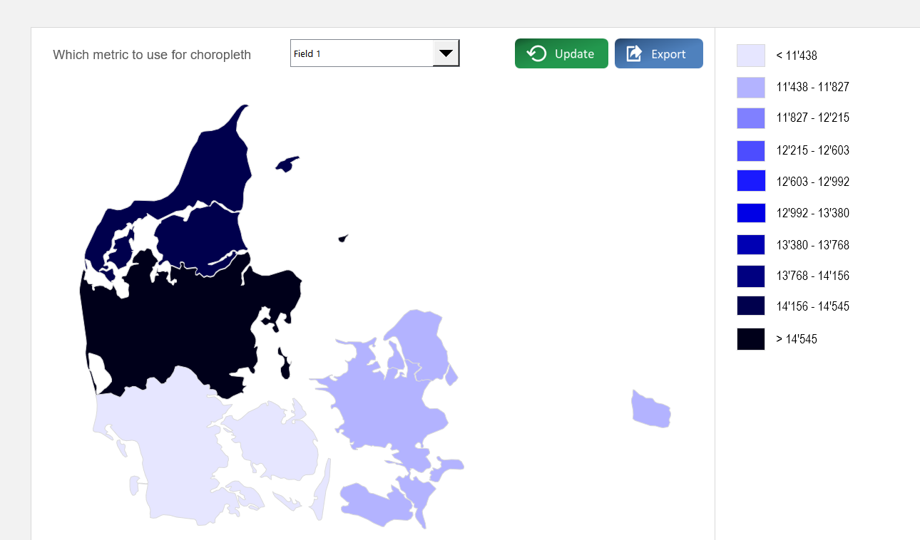 Denmark Choropleth Map Excel Template Default Image thumbnail image