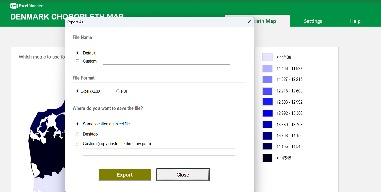 Denmark Choropleth Map Excel Template Image 5