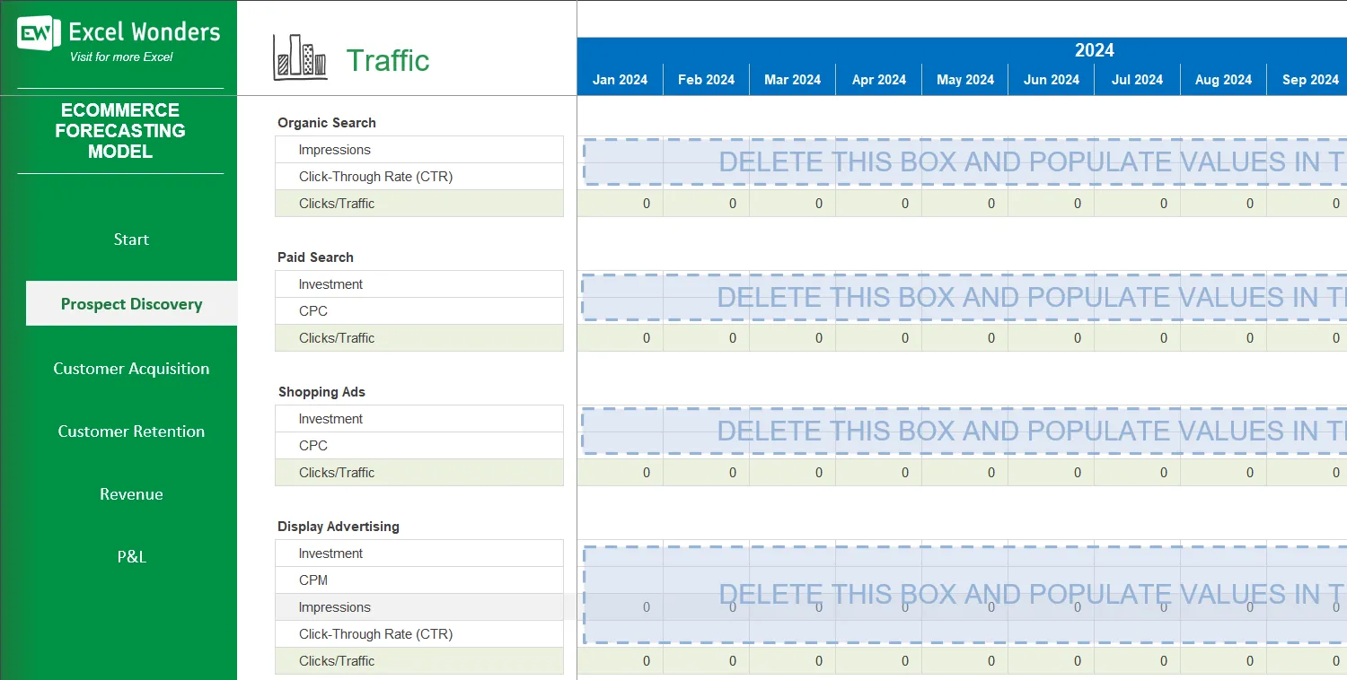 Ecommerce Forecasting Model Excel Template Image 3