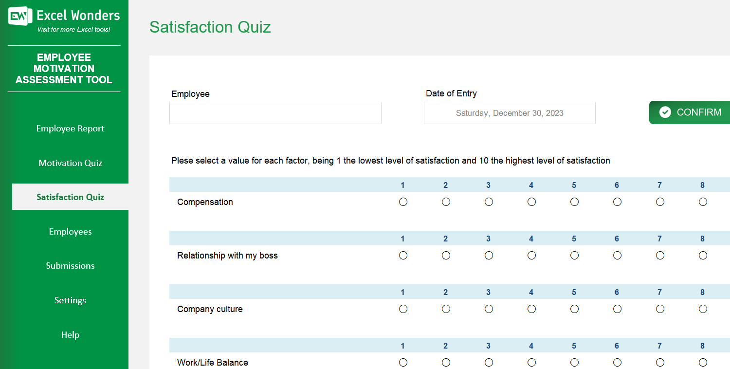 Employee Motivation Assessment Excel Template Image 4