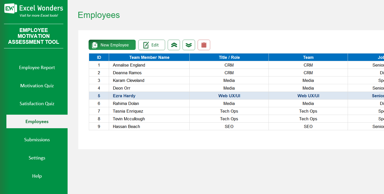 Employee Motivation Assessment Excel Template Image 5