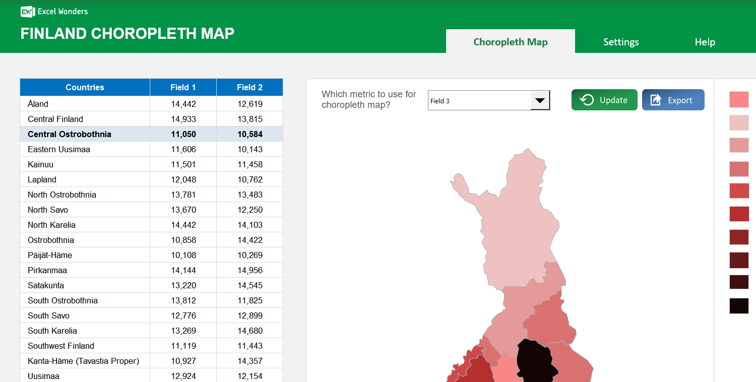 finland-choropleth-map-excel-template main image