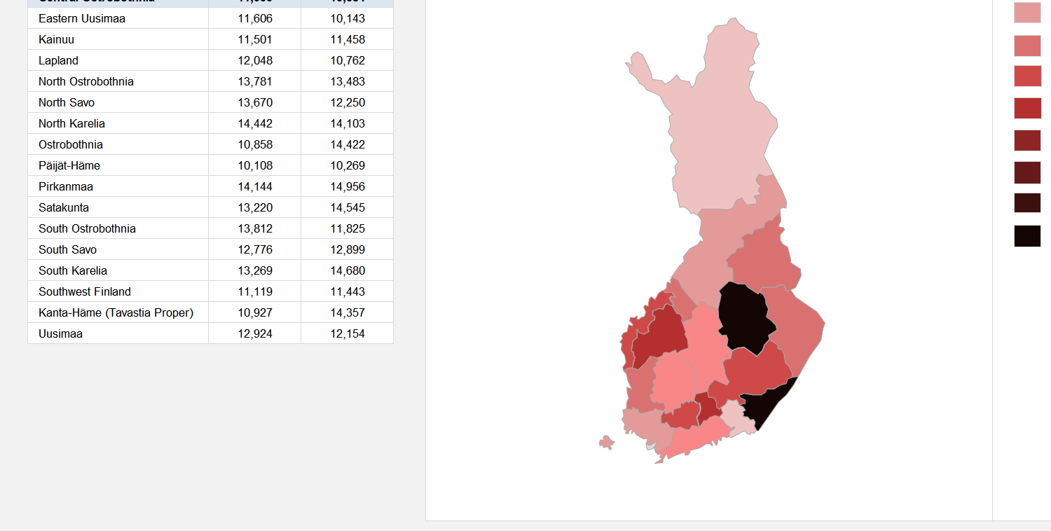 Finland Choropleth Map Excel Template Image 4
