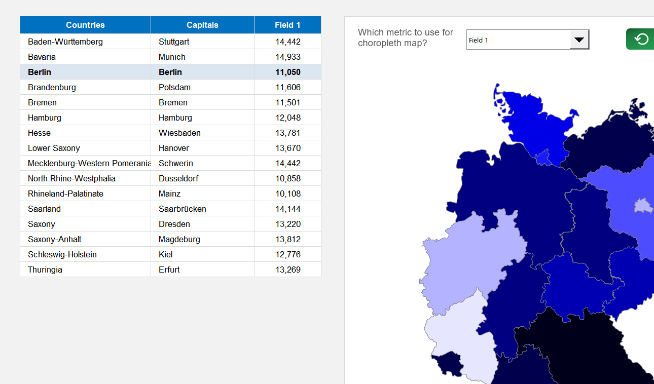 Germany Choropleth Map Excel Template Default Image thumbnail image