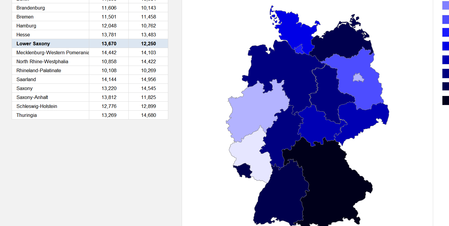 Germany Choropleth Map Excel Template Image 4