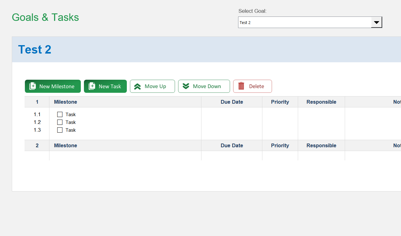 Goal Planner Excel Template Default Image thumbnail image