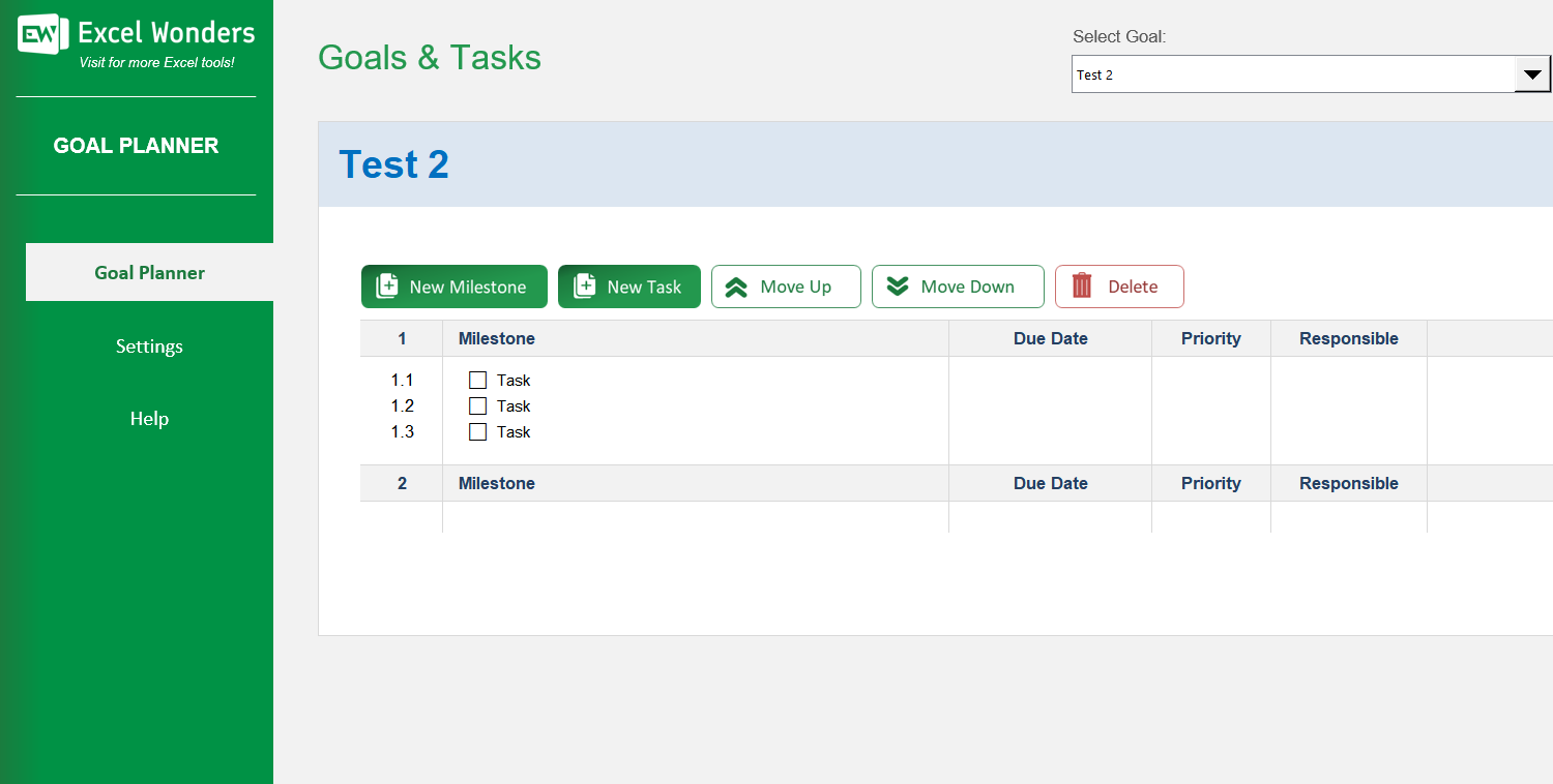 goal-planner-excel-template main image