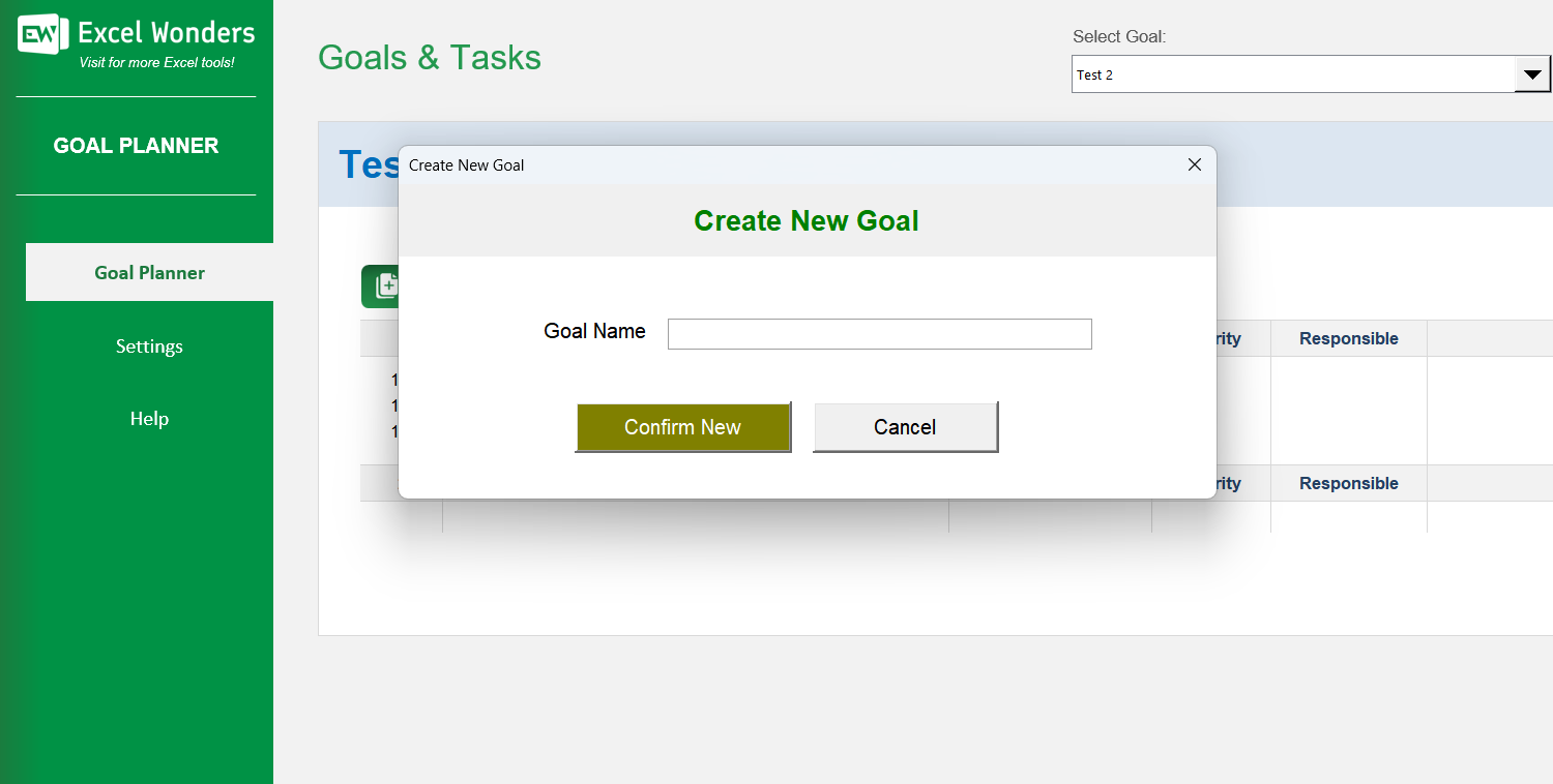 Goal Planner Excel Template Image 3