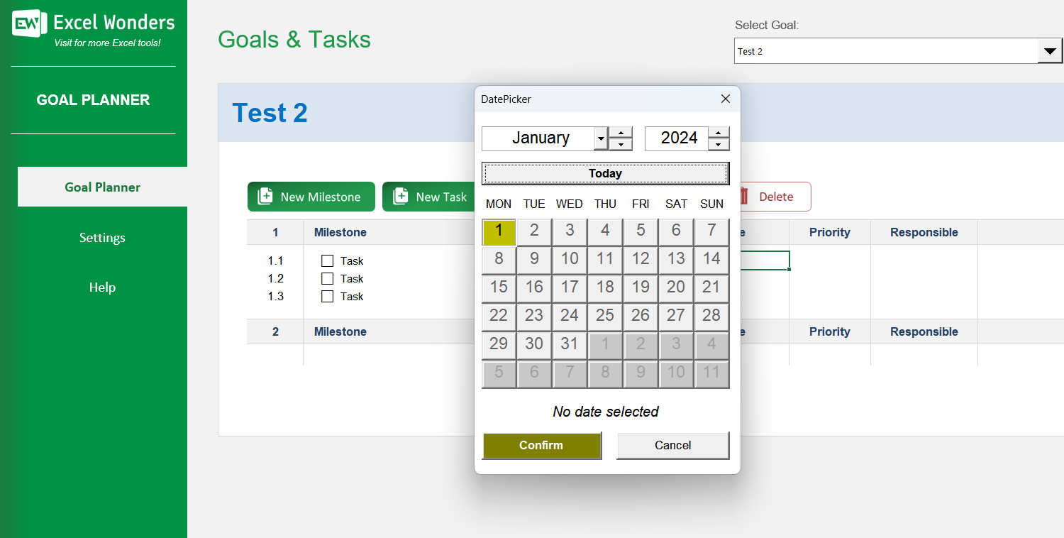 Goal Planner Excel Template Image 5