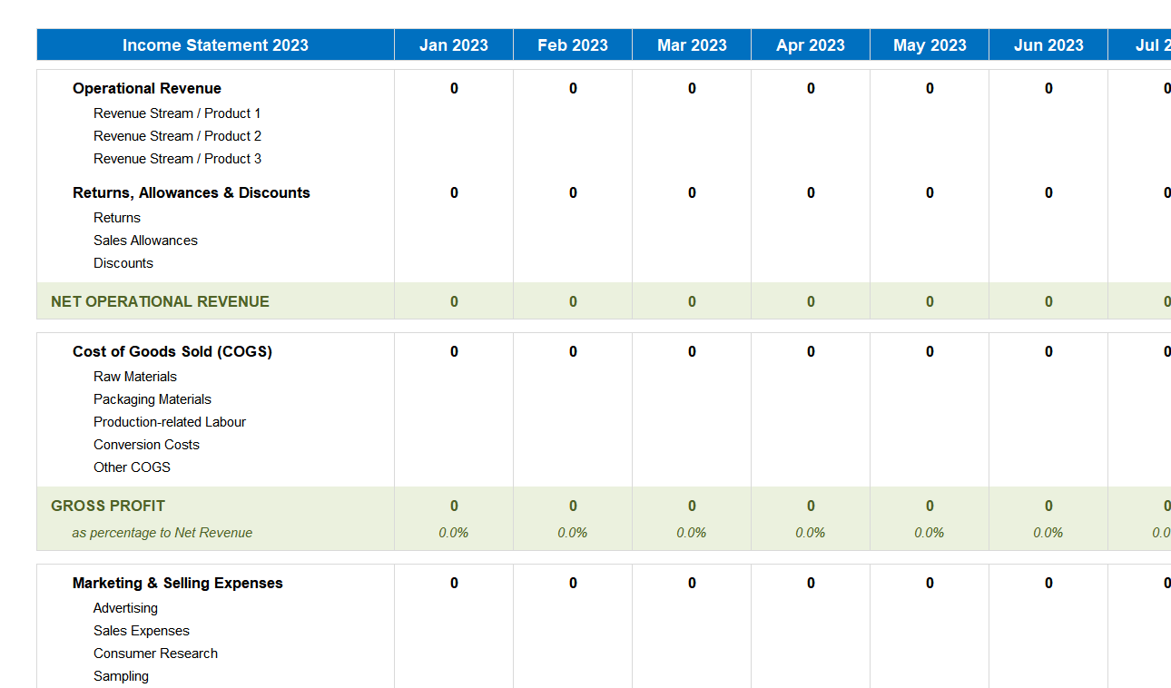 Income Statement Excel Template Default Image thumbnail image